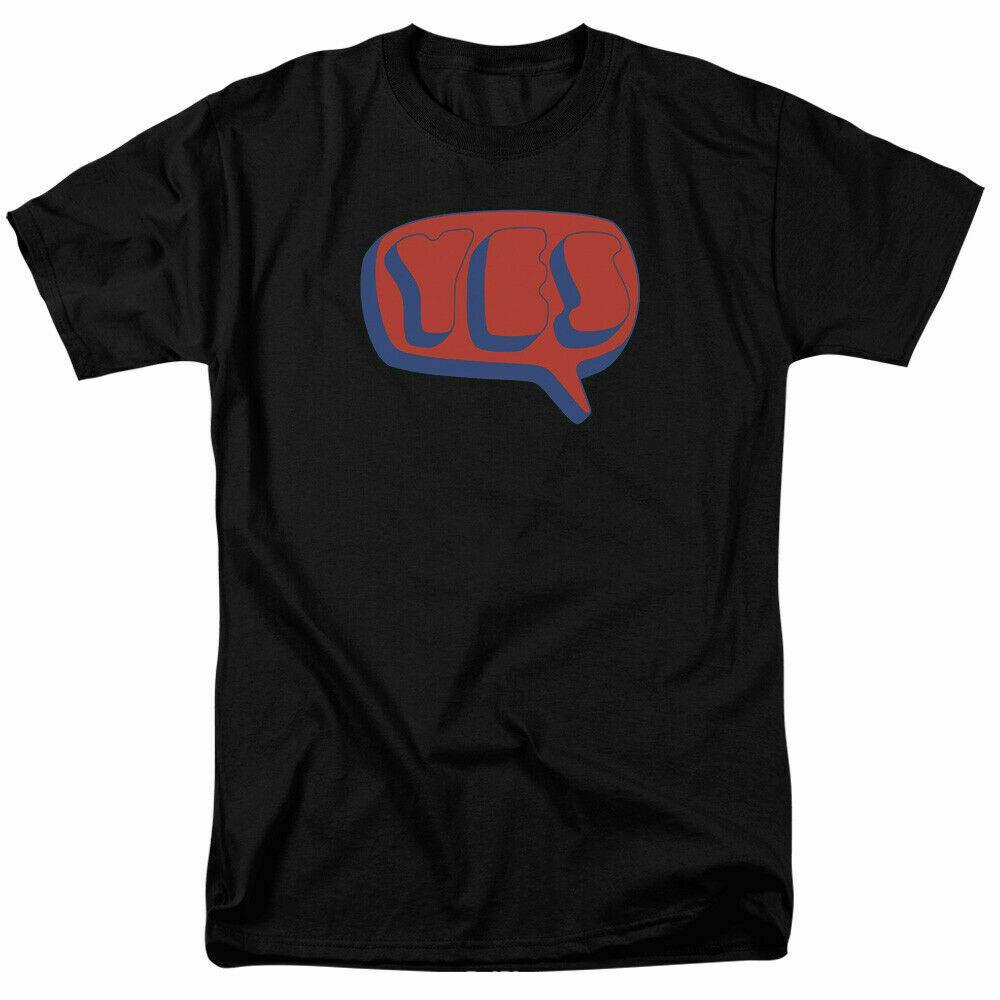 Yes Word Bubble T Shirt Licensed Classic Rock Band Music Merchandise Black XXXL
