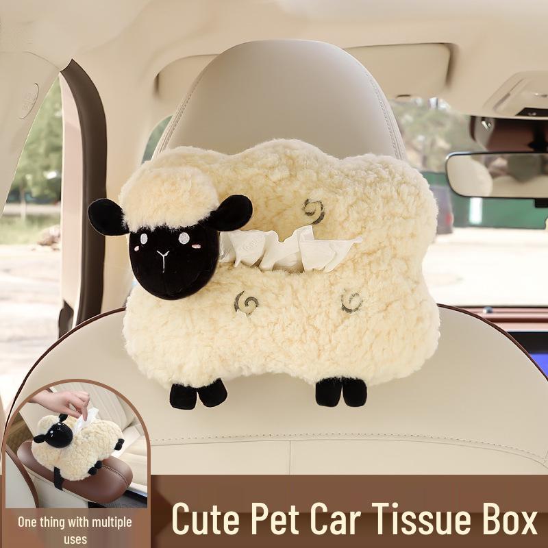 Cartoon Hanging Car Tissue Box - Cute Decorative Pull-out for Armrest