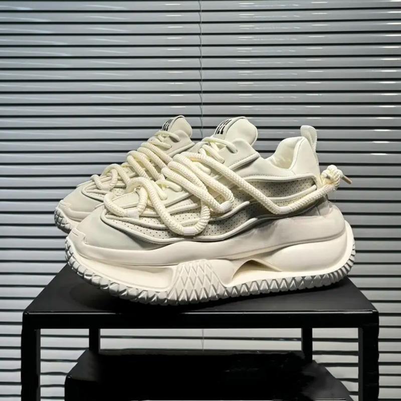 

Мужская модная однотонная повседневная обувь 2024 года — универсальная, белая и черная, в стиле папы 43 белый