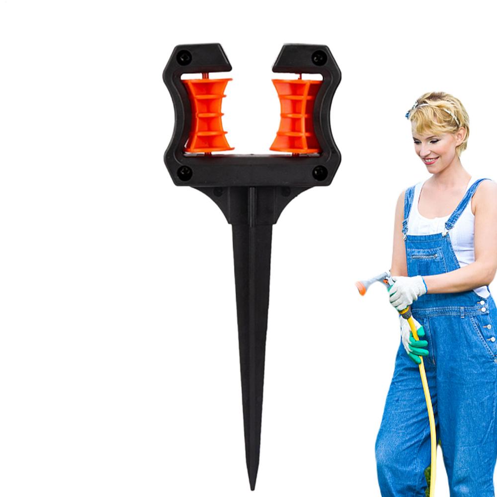 1pcs Garden Hose Nail Top Roller Soft Water Pipe Positioning Pointed Lawn Hose Spike Holder Garden Hose Nail Bracket
