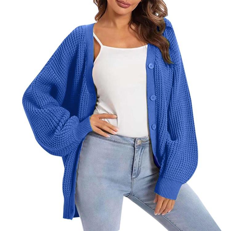 Oversized Women Knit Cardigan Sweater Long Sleeve Button Down