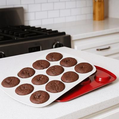Forma na pečení z uhlíkové oceli Nepřilnavá Snadno se vyklápí Forma na muffiny a dortíky Víceúčelová DIY Pečicí forma Kuchyňská pečicí forma