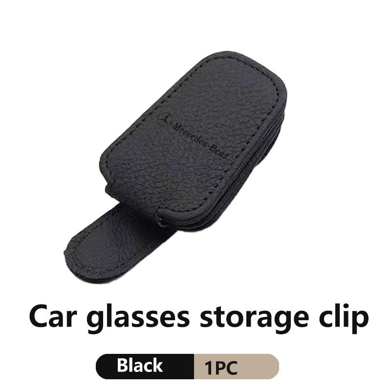 For Benz Car Sunshades Magnetic Leather Sunglasses Ticket Clip Auto Accessories AMG W213 W124 W108 W126 Exclusive W204 W222 W205
