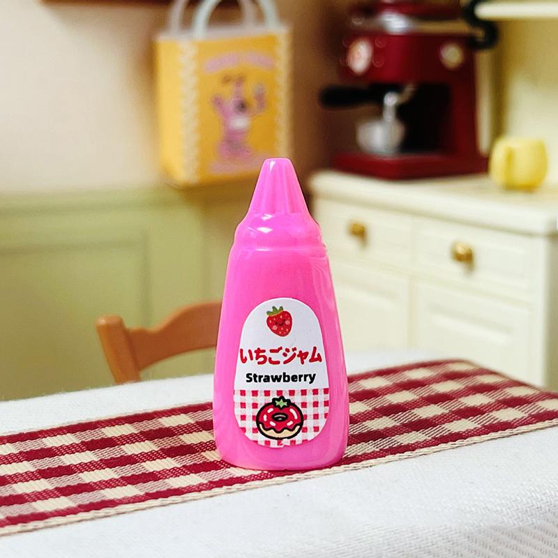 10Pcs Miniature Dollhouse Jam Mini Ketchup Pretend Play Food For Doll Decoration Accessories Toys