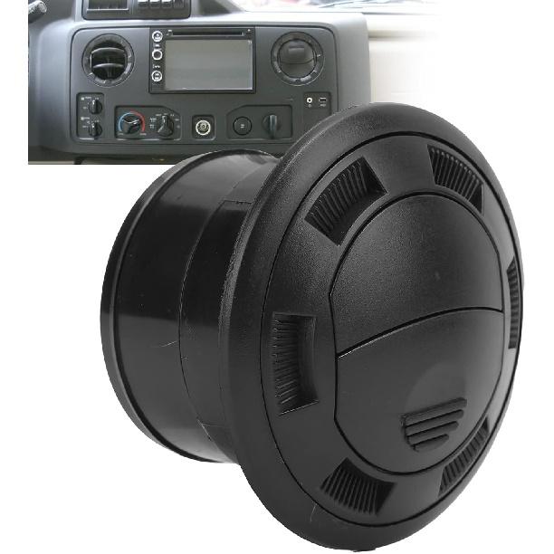 Aramox Air Vent Ventilation Outlet, 75mm Dashboard Air Conditioning Deflector Outlet Black Round Vent Universal for Bus RV