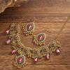 Metal Necklace Earrings Set Bohemia Style Ethnic Style Necklace Set Rhinestone Jewelry Set  Women