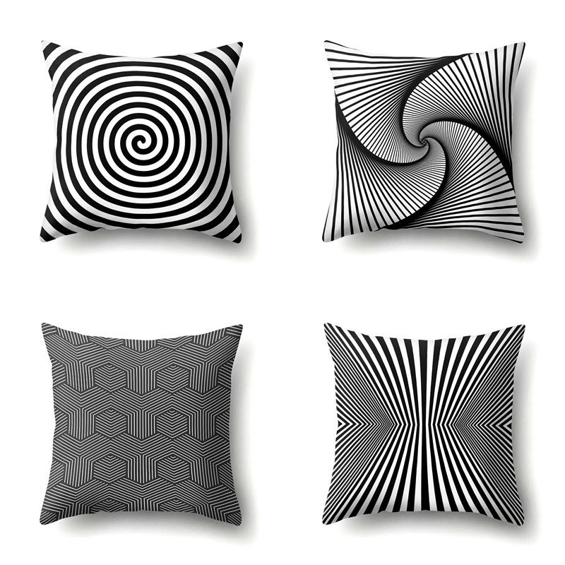 Gray Nordic Retro Ins Light Luxury Polyester Pillowcase Car Decoration Home Printed Waist Rest Pillowcase