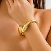 New Irregular Geometric Bracelet Trendy Gold Color Heavy Metal Bangles for Women Exaggerated Punk Party Banquet Jewelry