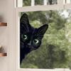 Cartoon Schwarze Katze Statisch Haftend Fensteraufkleber Abnehmbar Selbstklebend für Balkon Schlafzimmer Glas Heimdeko Kunst