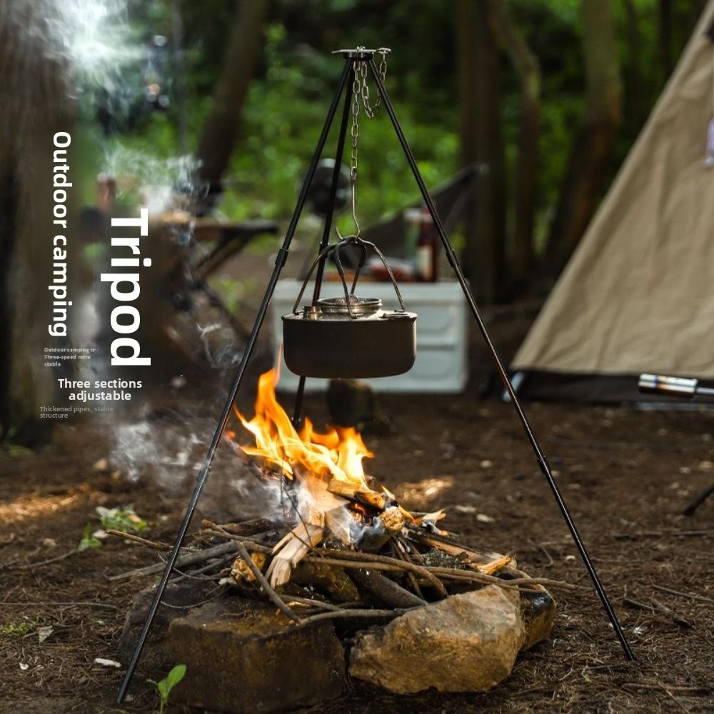 Hanging Pot Camping Tripod Cookware Cooking Pot Tripod Durable Campfire Tripod Grill Accessories