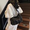 Korean version of simple pleated large-capacity travel commuter women's tote bag, high-end texture soft women's shoulder messenger bag
