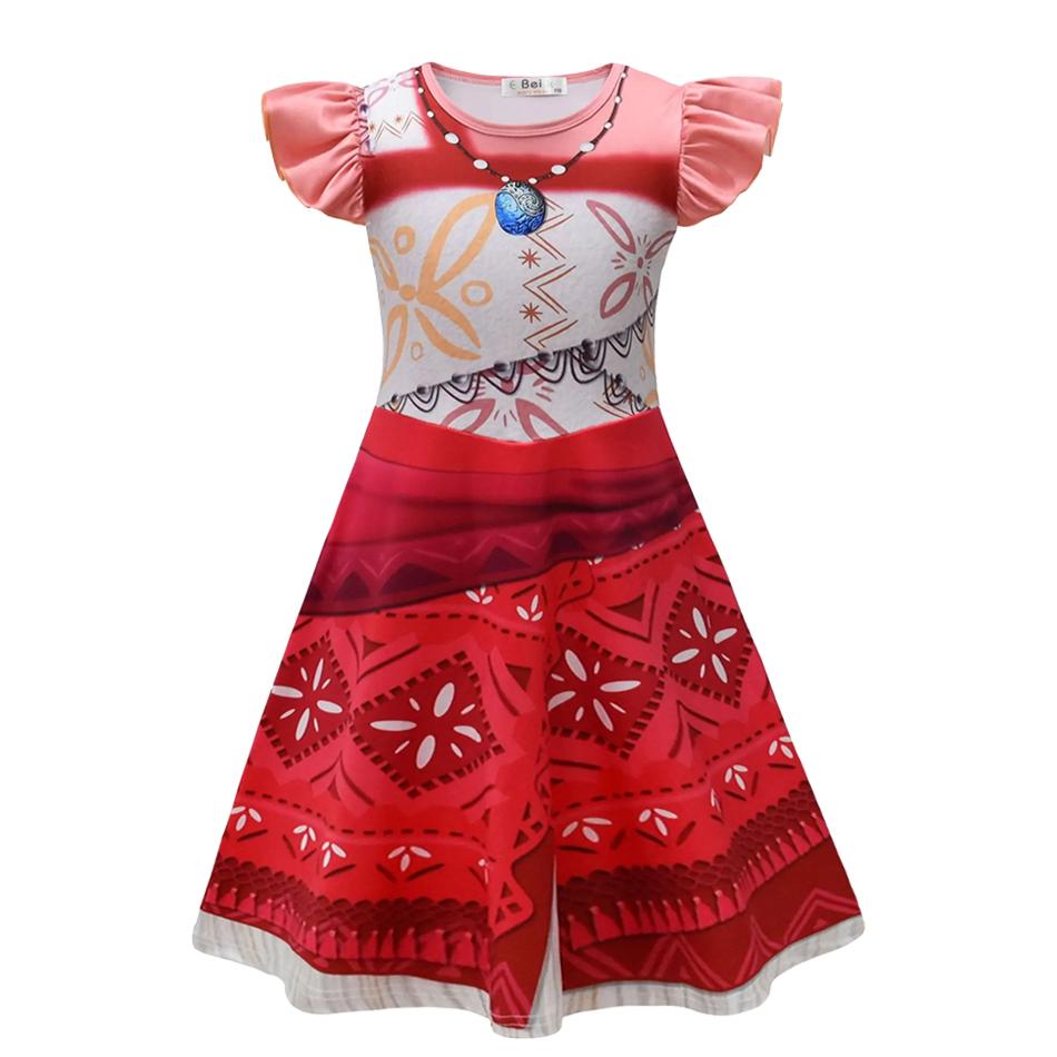 Nuovo Film Oceania 2 Vestito da Bambina Costume per Festa di Halloween Abito Elegante da Principessa Bambini Outfit Vaiana Vestito