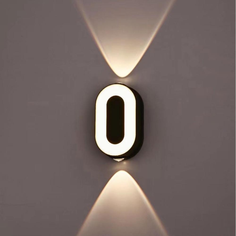 Minimalist Styling Nordic Modern LED Wall Light Simple Geometric Structure Waterproof House Number Plaque Lamp