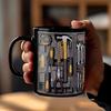 Mechanic Toolbox Mug Ceramic Funny Toolbox Coffee Mug with Spoon for Mechanics Novelty Gift for Dad Husband Car Lovers