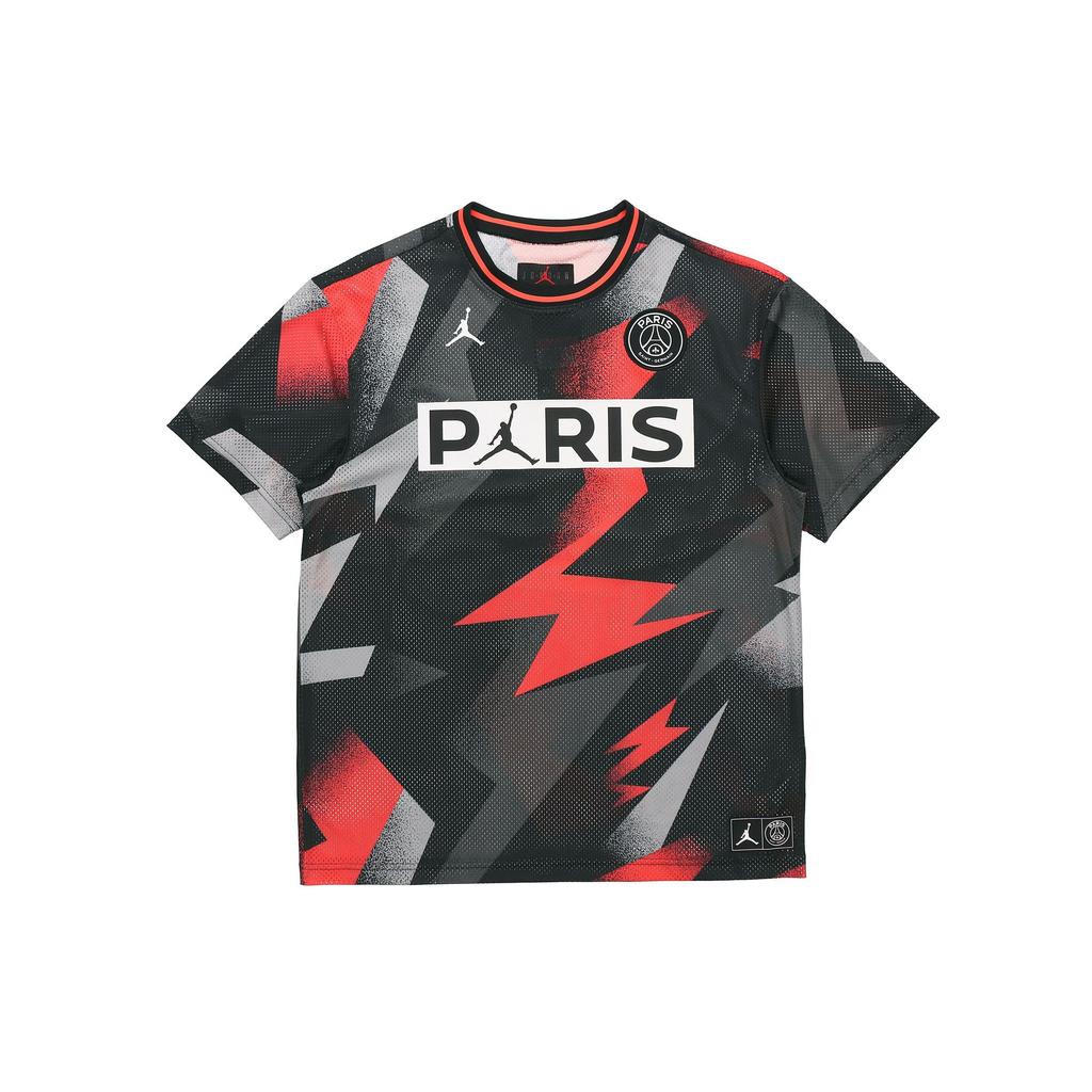 Jordan Paris Saint-Germain Mesh Football Training Short Sleeve T-Shirt Men Tops Black BV2027-010