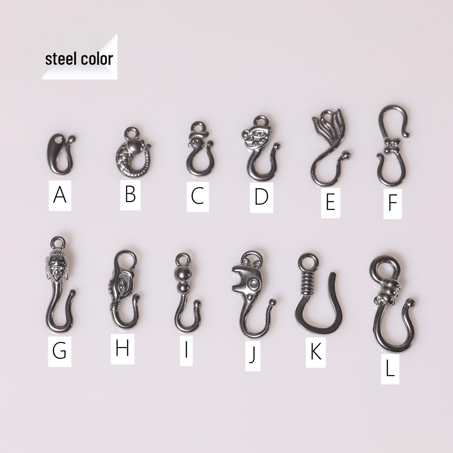 Stainless Steel DIY Jewelry Clasps: S-Hooks & End Clasps for Bracelets & Necklaces Little Elephant
