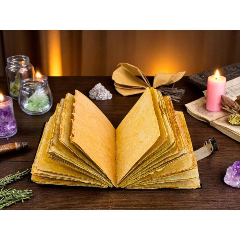 Butterfly Leather Grimoire Journal – Witchy blank Spell Book with journal for her