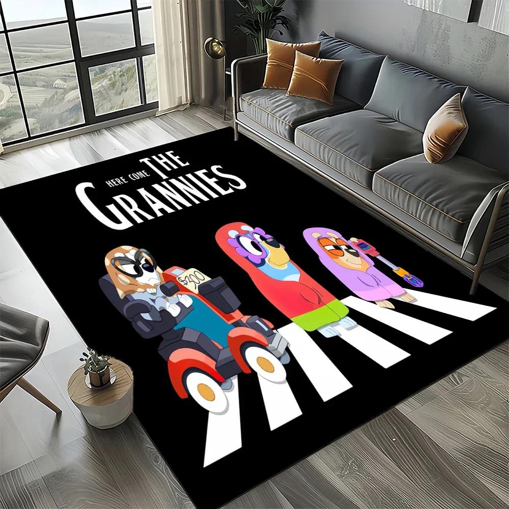 2025 New Style Bluey Family Cartoon Dog Carpet Rug for Living Room Bedroom Home Sofa Decoration,Kids Play Non-slip Floor Mat