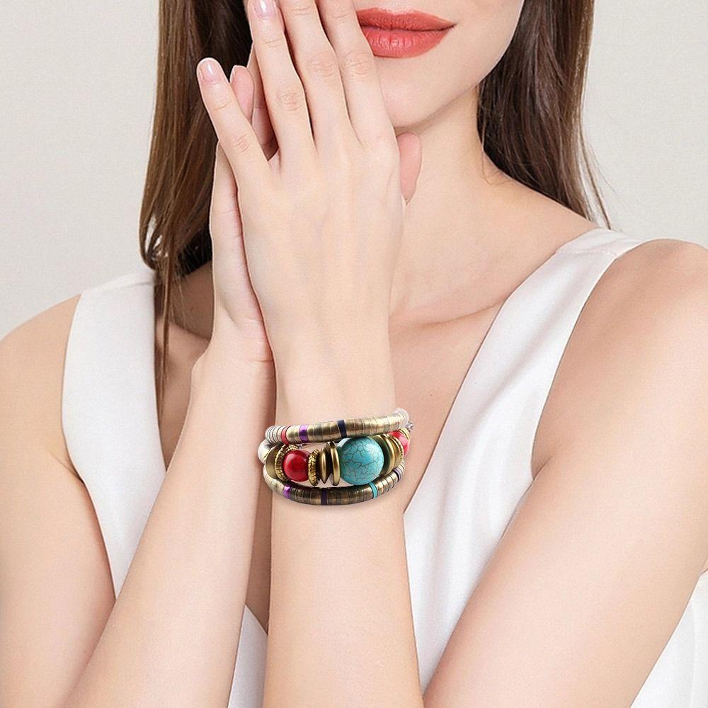Alloy Multi Layer Bracelet Stacking Three Layer Bangle Creative Gift Snake Bracelet