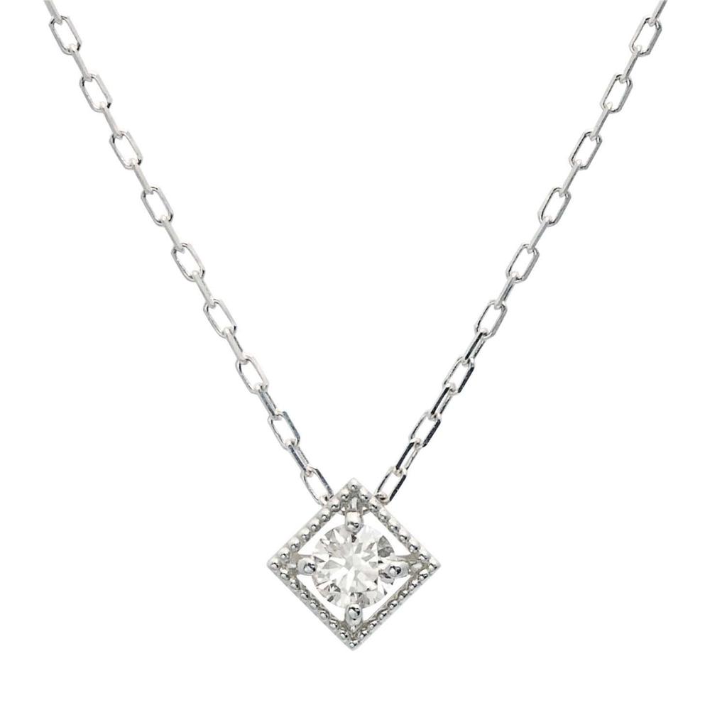 Lala Christie Platinum Necklace with PT900 0.1ct Diamond, Platinum, lp71-0022-pt