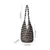 Wooden Bead Woven Hand Bag Hollow-out Tote Bag Bucket Shoulder Bag Handmade Shoulder Bag Casual Beach Handbag for Women