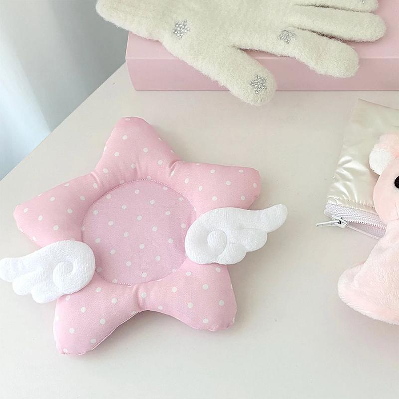 Blue Pink Polka Dot Star Wings Cushioned Heat Resistant Cup Coaster Korean Style Insulated Cup Mat Table Home Decor Photo Prop