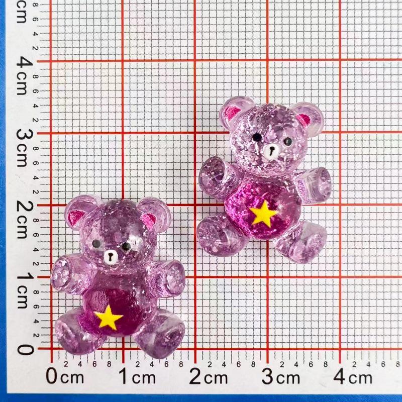 Cartoon Bear Resin Accessories: Handmade DIY Hair Pieces, Shoe Buckles, Hats, Keychains, Phone Cases, Ornaments