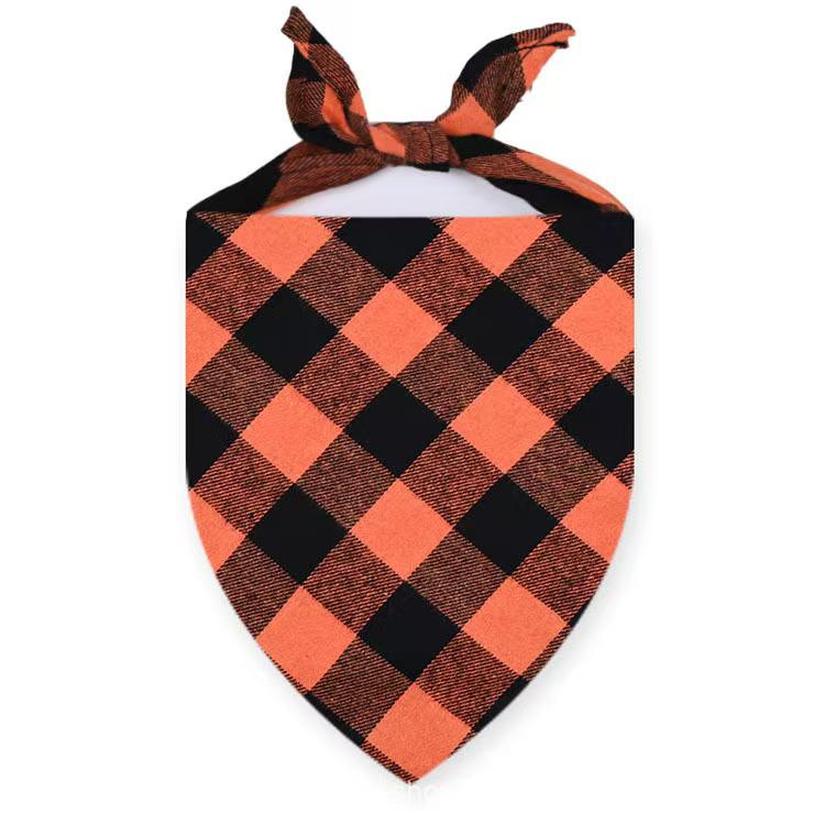 Plaid Cotton Triangle Dog Bandana Scarf