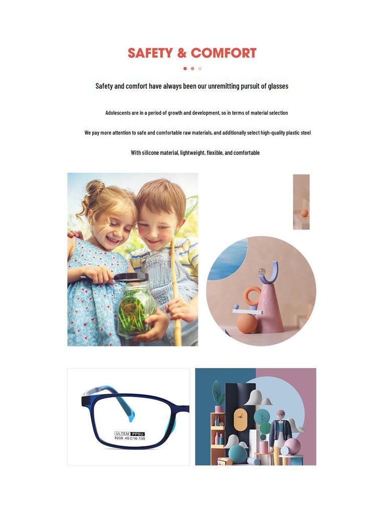 Children's Ultralight Myopia Eyeglass Frames 8208S - Durable Plastic & Steel, Prescription Ready for Boys