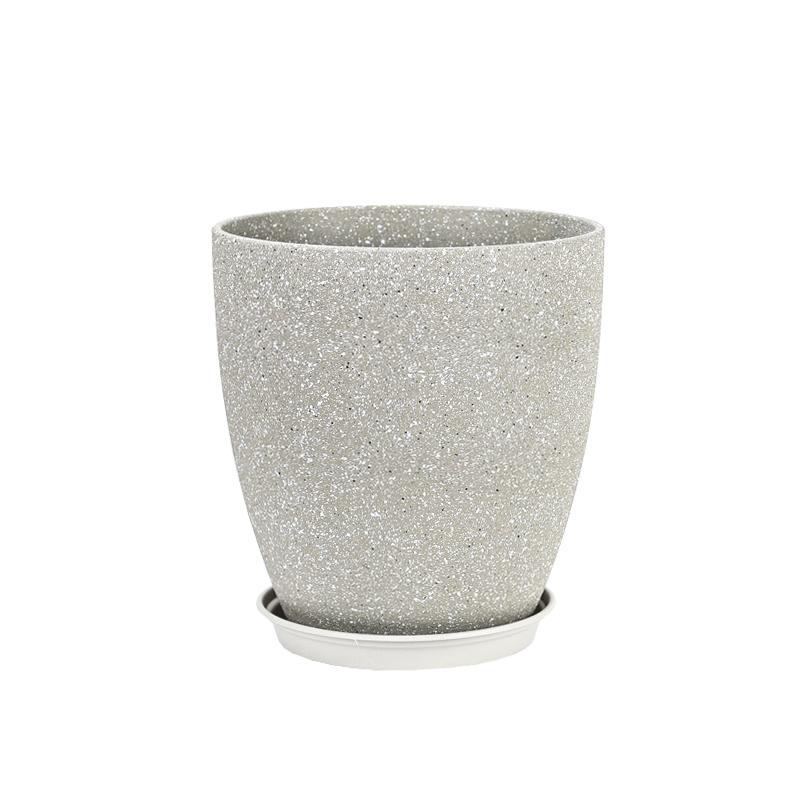 Marble Pattern Surface Modern Design Environment-friendly PP Plastic Customized Color Home Gardening Plant Pots Outdoor Indoor