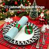 Holiday Table Decor 6Pcs Christmas Napkin Rings Red And Green Decorative Holders Festive Rings for Reusable Bands Dinner Decoration Hotel Banquet