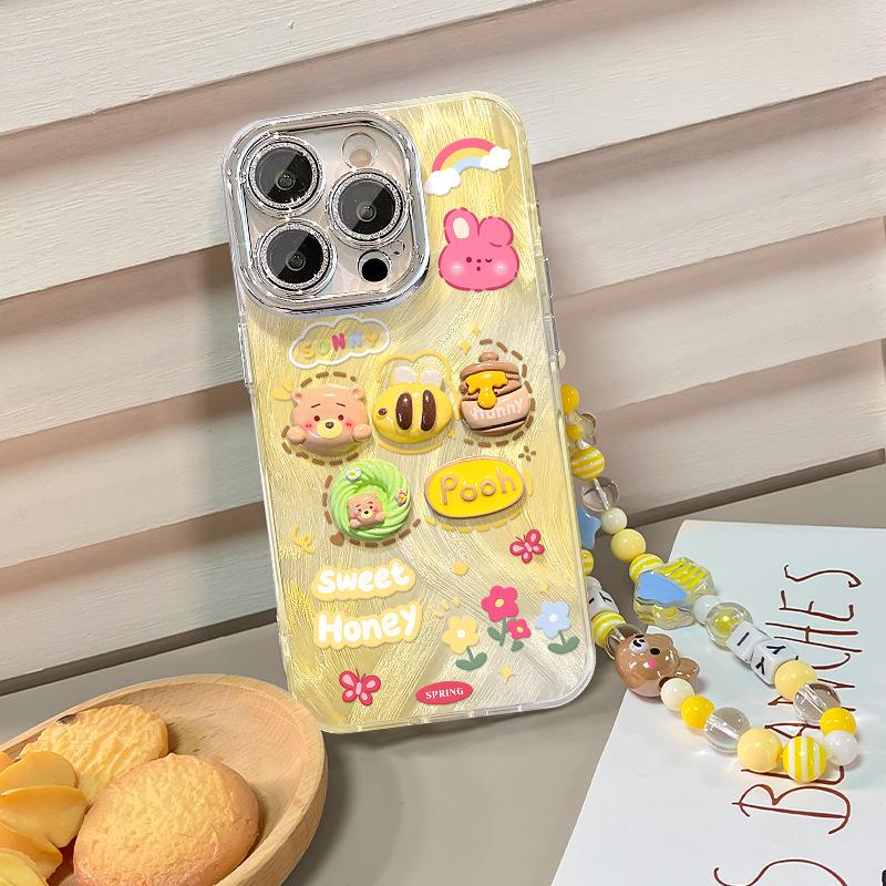 This Cute Cartoon 3D Figurine Is Suitable for IPhone 16pro, Phone Case 15max, Bracelet 14, Gauze 13, Fully Wrapped and Shock-proof