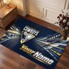 North Queensland Cowboys Personalized Crystal Velvet Carpet, Customized Name Text Soft Anti‑Slip Rug for Living Room Bedroom