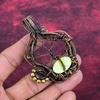 Tree Of Life Lemon Chrysoprase Gemstone Pendant Copper Wire Wrapped Handmade Jewelry