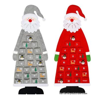 Calendario dell'Avvento ad Albero di Natale in Feltro con Ornamenti - Regalo per Bambini