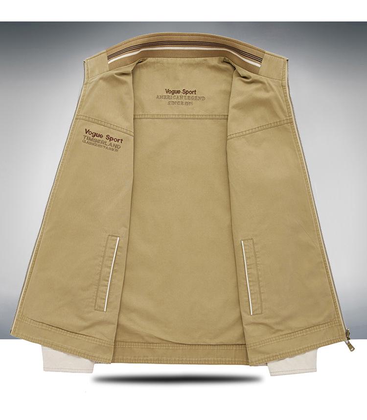 Herren Retro Baumwolljacke doppelseitig - Stehkragen, lässige Oberbekleidung für Frühling & Herbst