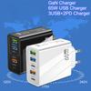 Total 65W Fast Charger PD 20W 5 Ports USB Charger QC 3.0 Phone Adapter For Samsung Xiaomi Huawei Wall Charge Adapter For Phone