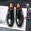 Large Size Breathable Pointed Trend Leather Shoes Business Dress Men's Leather Shoes Microfiber Leather Soft Sole Men's Shoes 2025