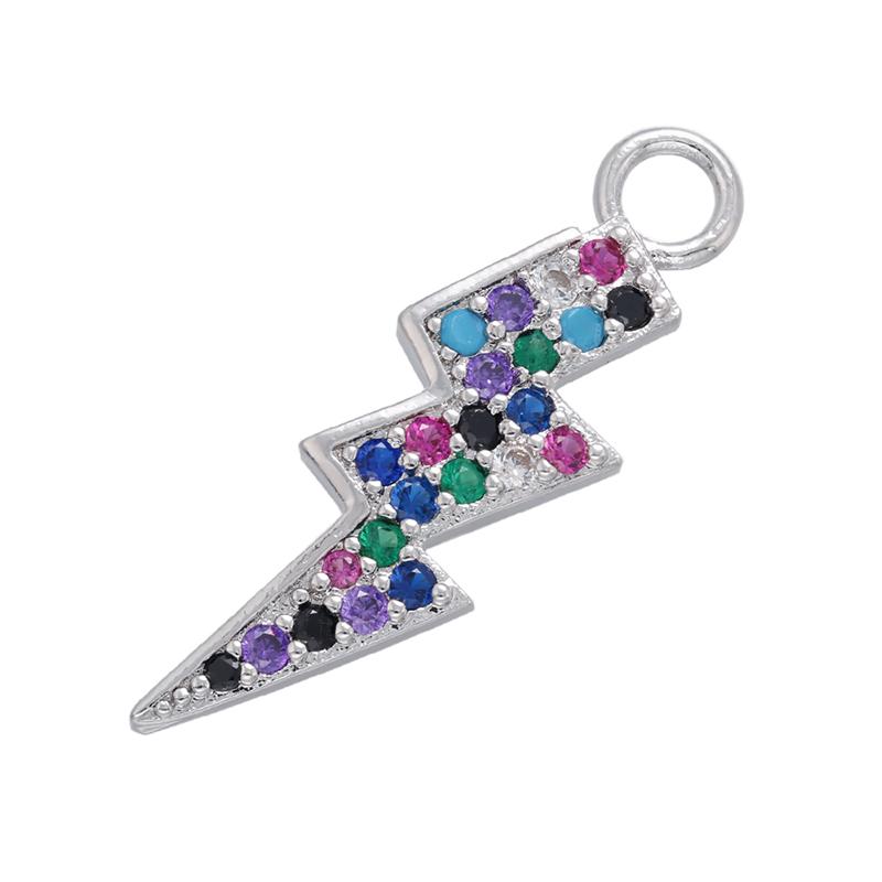 Lightning Charms Pendant DIY Handmade Earrings Charms Accessories Crystal Pendant Jewelry Making Supplies:VD874