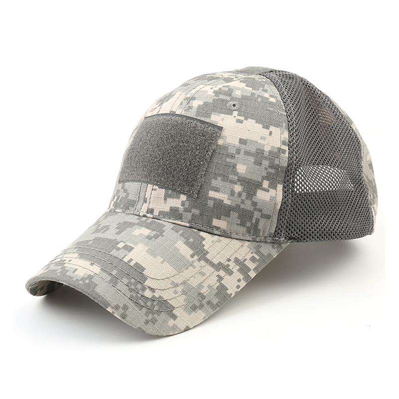 Tactical Army Hat Outdoor Sport Snapback Stripe Military Hats Camouflage Hat Simplicity Army Camo Hunting Mesh Cap