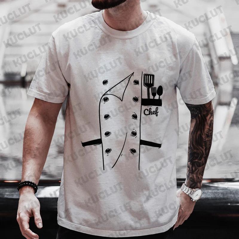 Funny Chef T Shirt Men Short Sleeve Cook Chef Tshirt Fashion Graphic Oneck Summer Short Sleeve Tee Mens Oversized Tshirts