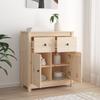 Low Buffet - Solid Wood - 70x35x80 Cm - Brown - Large Storage Space - Ideal for Living Room