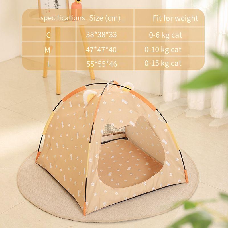 Breathable Felt Cats Tent with Interactive Toy Foldable Pets Cave Bed Four Seasons Universal Cat House for Indoor Cats & Kittens