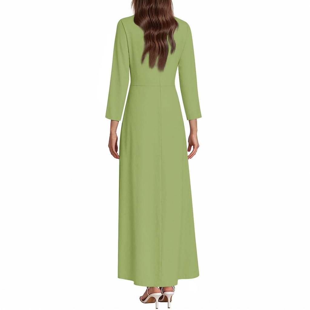 Dresses For Womens Vintage Tunic Waisted Midi Dress Summer Casual  3/4 Sleeve Dress