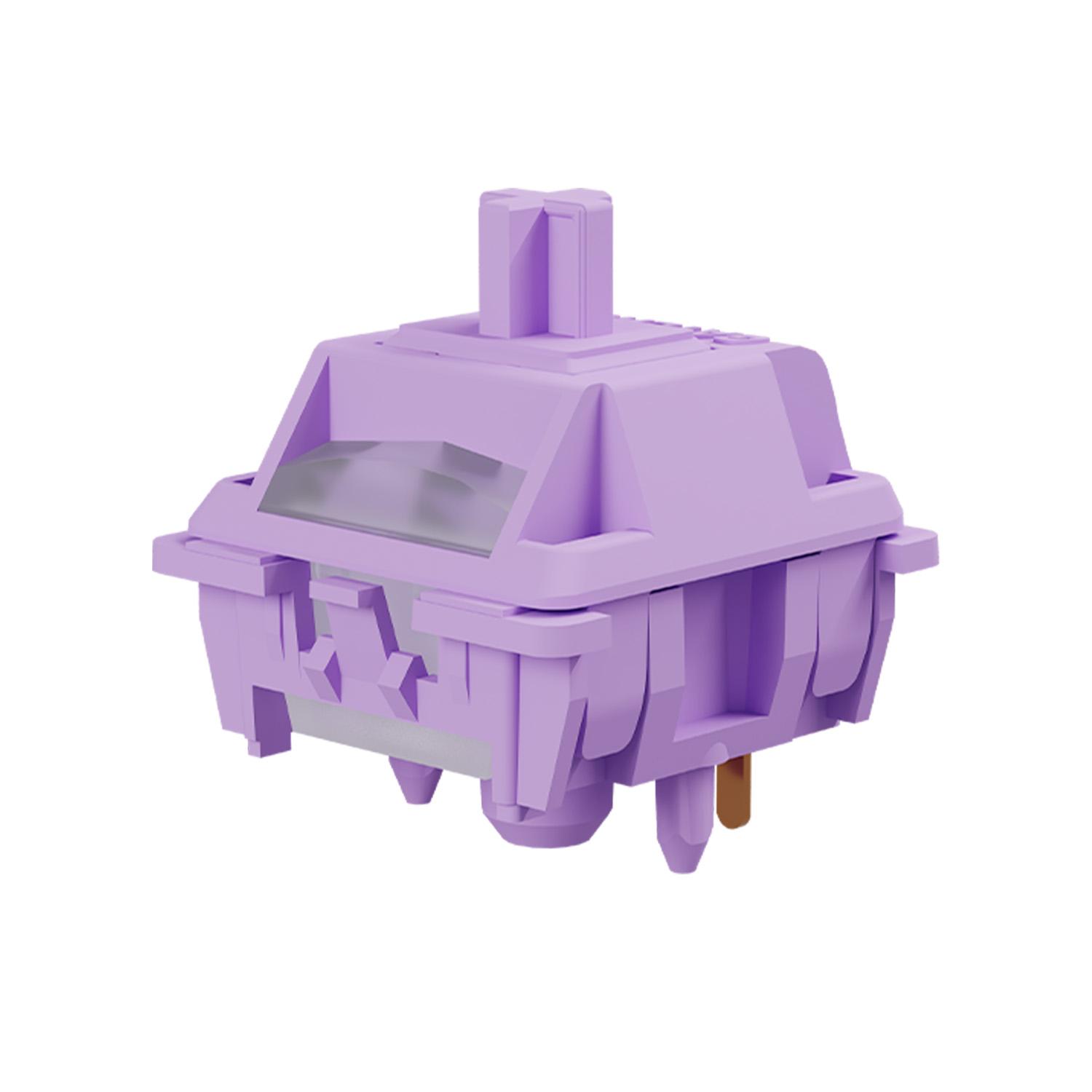 GATERON Grape Smoothie Switch Full POM Heavy Tactile Silent Pre-lubed 5-Pin SMD RGB Gaming Customized Mechanical Keyboard Switch Purple Switch фиолетовый
