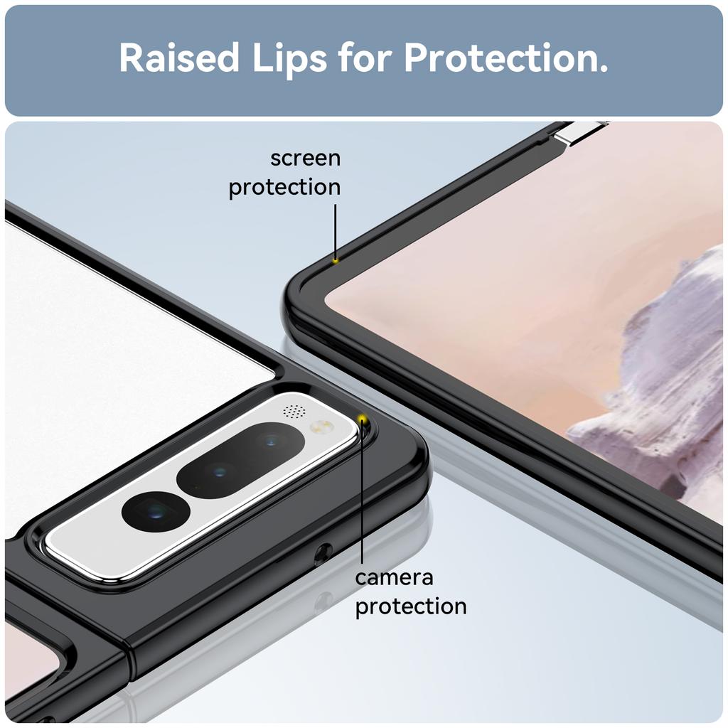 Pre Google Pixel Fold Priehľadný Zadný Kryt Proti Poškriabaniu TPU+Akrylový Kryt na Telefón