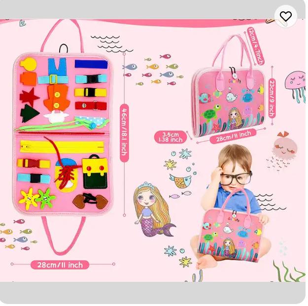 Cross-Border Montessori Sensory Busy Board & Felt Bag Toy for Children