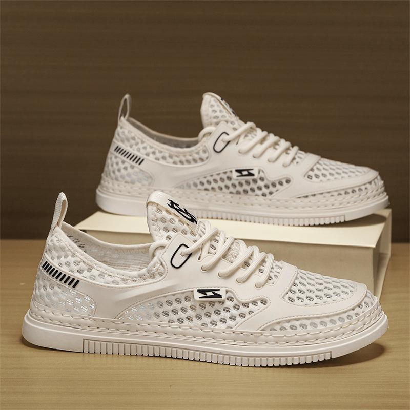 

2024 летняя новая сетчатая крупная прозрачная дышащая обувь для серфинга мужская однотонная универсальная низкая спортивная мужская обувь 44 бежевый