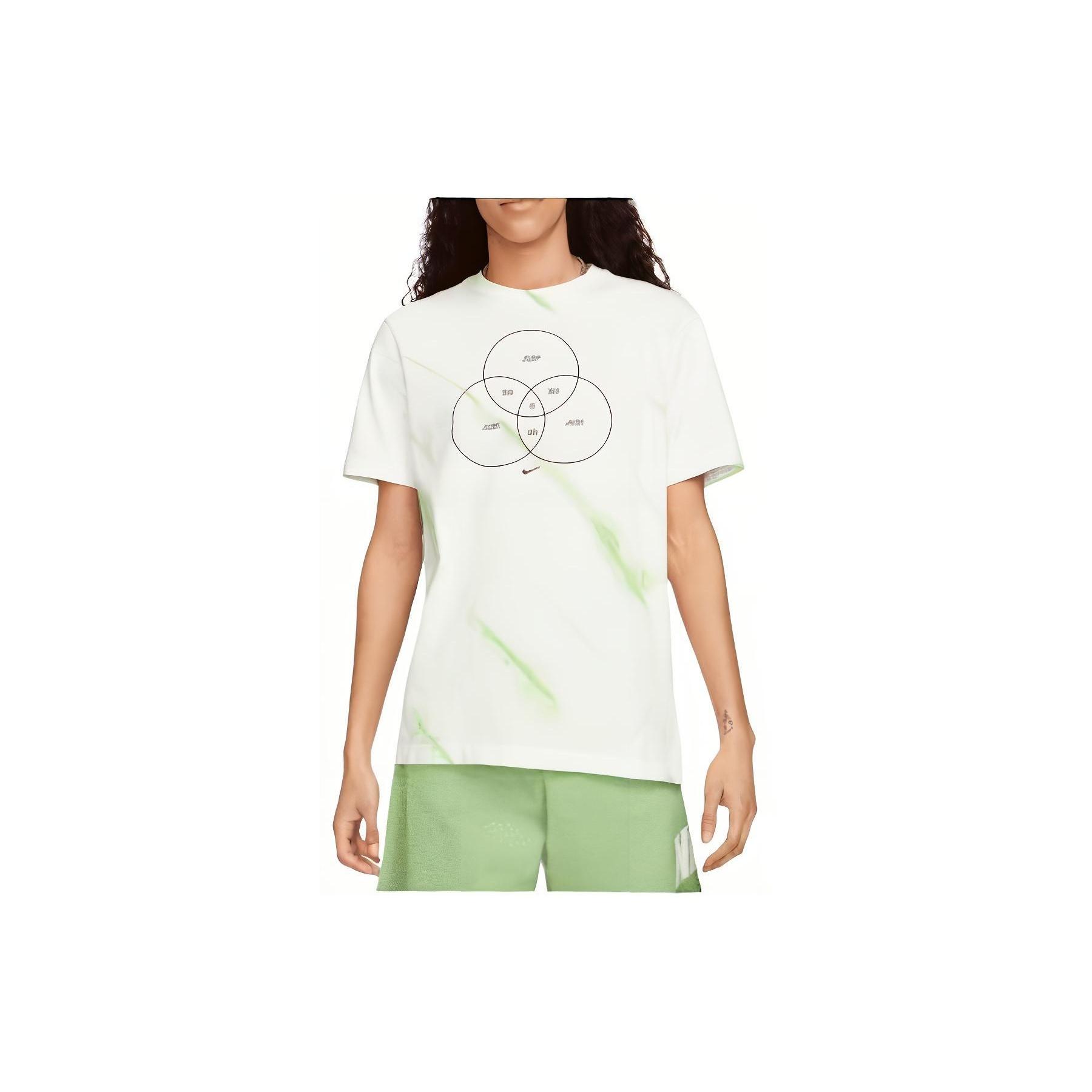 Men s Nike Sportswear Geometry Pattern Casual Round Neck Short Sleeve White T-Shirt DQ1077-100 XL