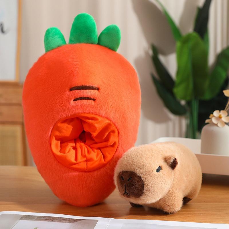 Плюшевая игрушка Капибара Фруктовая Креативная Кукла Капибара Детский подарок на день рождения Новая Капибара Capybara 20cm + Fruit 35cm
